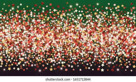 Realistic Background with Confetti of Glitter Particles. Sparkle Lights Texture. Party pattern. Light Spots. Star Dust. Explosion of Confetti. Design for Cover.