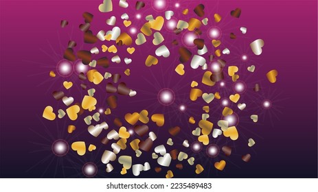 Realistic Background with Confetti of Glitter Particles. St. Valentine Day. Anniversary pattern. Light Spots. Explosion of Confetti. Glitter Vector Illustration. Design for Card.