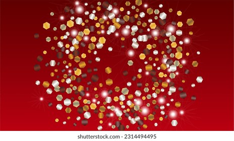 Antecedentes realistas con confetti de partículas brillantes. Sparkle Luces Textura. Patrón de vacaciones. Puntos de luz. Star Dust. Explosión de Confetti. Diseño de plantilla.