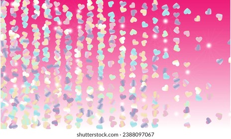 Realistischer Hintergrund mit Confetti von Glitter Particles. Valentinstag. Weihnachtsmuster. Lichtpunkte. Explosion von Confetti. Glitter-Vektorgrafik. Design für Web.