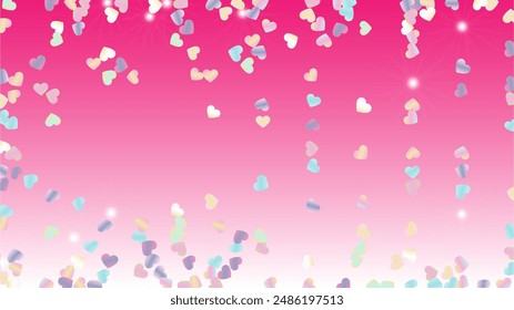 Realistic Background with Confetti of Glitter Particles. St. Valentine Day. Holiday pattern. Light Spots. Explosion of Confetti. Glitter Vector Illustration. Design for Poster.