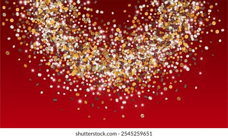 Realistic Background with Confetti of Glitter Particles. Sparkle Lights Texture. Disco pattern. Light Spots. Star Dust. Explosion of Confetti. Design for Cover.