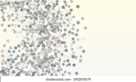 Realistic Background with Confetti of Glitter Star Particles. Sparkle Lights Texture. Celebration pattern. Light Spots. Star Dust. Christmass Design. Explosion of Confetti. Design for Advertisement.