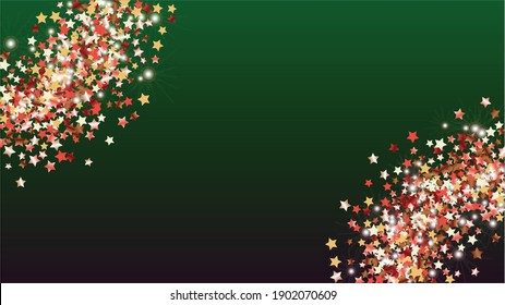 Realistic Background with Confetti of Glitter Star Particles. Sparkle Lights Texture. Celebration pattern. Light Spots. Star Dust. Christmass Design. Explosion of Confetti. Design for Advertisement.