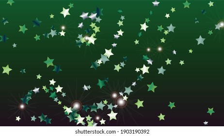 Realistic Background with Confetti of Glitter Star Particles. Sparkle Lights Texture. Disco pattern. Light Spots. Star Dust. Christmass Design. Explosion of Confetti. Design for Advertisement.