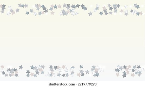 Realistic Background with Confetti of Glitter Star Particles. Sparkle Lights Texture. Holiday pattern. Light Spots. Star Dust. Christmass Design. Explosion of Confetti. Design for Banner.