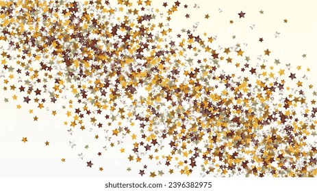 Realistic Background with Confetti of Glitter Star Particles. Sparkle Lights Texture. Celebration pattern. Light Spots. Star Dust. Christmass Design. Explosion of Confetti. Design for Invitation.