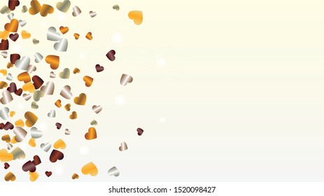 Realistic Background with Confetti of Hearts Glitter Particles. St. Valentine Day. Anniversary pattern. Light Spots. Explosion of Confetti. Glitter Vector Illustration. Design for Sale.