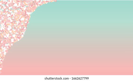Antecedentes realistas con Confetti de partículas brillantes del corazón. Día de San Valentín. Patrón de vacaciones. Luces. Explosión de Confetti. Ilustración de vectores de brillo. Diseño para tarjeta.