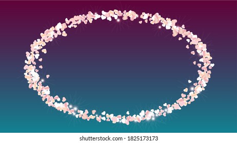 Realistic Background with Confetti of Hearts Glitter Particles. St. Valentine Day. Christmas pattern. Light Spots. Explosion of Confetti. Glitter Vector Illustration. Design for Banner.