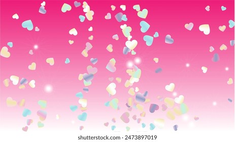 Realistic Background with Confetti of Hearts Glitter Particles. St. Valentine Day. New Year pattern. Light Spots. Explosion of Confetti. Glitter Vector Illustration. Design for Sale.