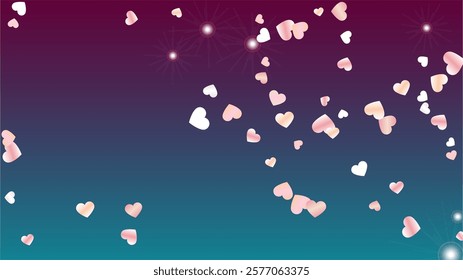 Realistic Background with Confetti of Hearts Glitter Particles. St. Valentine Day. Holiday pattern. Light Spots. Explosion of Confetti. Glitter Vector Illustration. Design for Magazine.