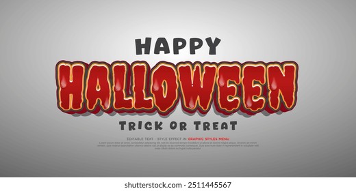 Realistic background happy halloween editable text effect greeting template