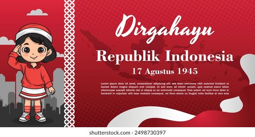 Realistic background for Indonesia independence day celebration