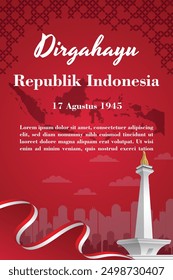 Realistic background for Indonesia independence day celebration