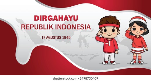 Realistic background for Indonesia independence day celebration