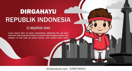 Realistic background for Indonesia independence day celebration