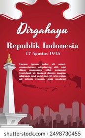 Realistic background for Indonesia independence day celebration