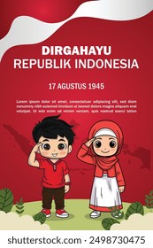 Realistic background for Indonesia independence day celebration