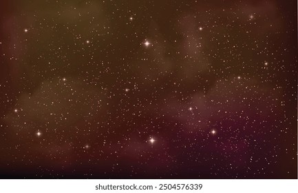 Realistic background. night sky with sparkling glowing stars.