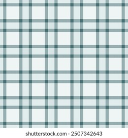 Realistic background seamless tartan, table cloth pattern plaid fabric. Print check textile vector texture in white and cyan colors palette.