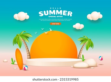 Realistic background for summer season