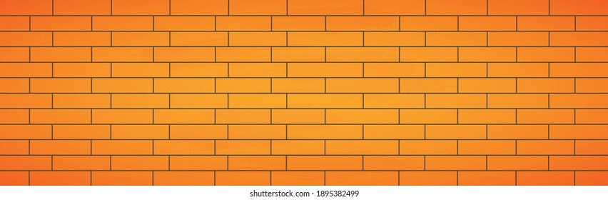 Muro de fondo realista, nuevo ladrillo amarillo - Ilustración vectorial