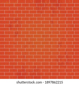 Realistic background wall, red brickwork brickwork - Vector illustration