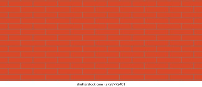 Realistic background wall, red brickwork brickwork - Vector illustration