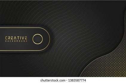 realistic background with wavy line. luxury design concept with gold accent suitable for business card, poster, cover and others.