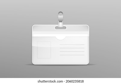 Realistic badge template, identification card. Isolated on white. Vector EPS10 illustration.