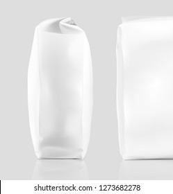 Realistic bag mockup. Vector illustration. Front and side view. Easy to use for presentation your product, idea, design. EPS10.
