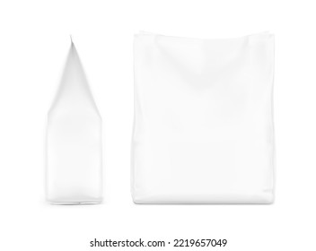 Realistic bag mockup. Vector illustration isolated on white background. Front and side view. Can be use for template your design, presentation, promo, ad. EPS 10.	