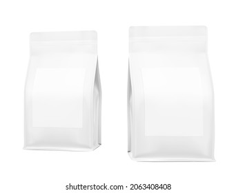 Realistic bag mockups isolated on white background. Perspective view. Vector illustration. Can be use for your design, presentation, promo, ad. EPS 10.	
