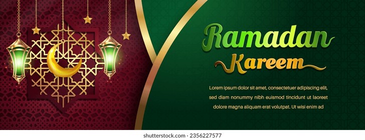 Realistic Bakground Ramadan Kareem with podium, suitable for banner, greeting card or your business with Ramadan theme