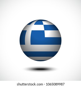 Realistic ball with flag of Greece rendering.  Vector illustration