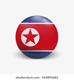 Realistic Ball Flag North Korea Sphere Stock Vector (Royalty Free ...