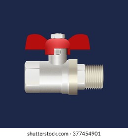 realistic ball valve isolated on white background. Vector illustration.