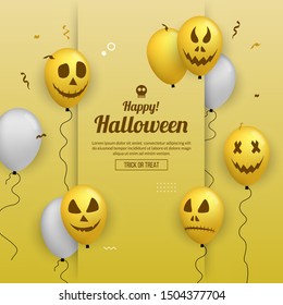 Realistic balloon background for halloween party celebration