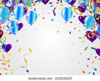 Realistic  balloon background for party, holiday, birthday, promotion card, poster. Vector Illustration
