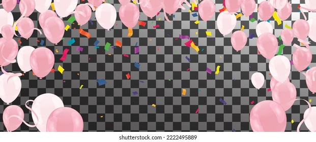 Realistic  balloon background for party, holiday, birthday, promotion card, poster. Vector Illustration