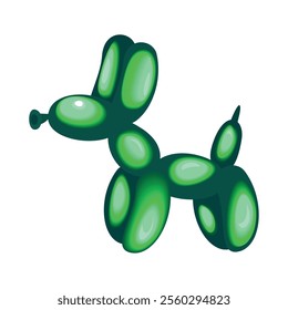 realistic balloon helium dog shape isolated