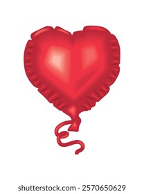 realistic balloon helium heart isolated