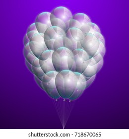 A realistic balloon isolated on the Bright Background. Beautiful Vector Illustration of a flying upward Glitter Ball with Helium.