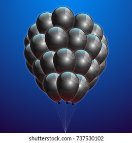 A realistic balloon isolated on the Bright Background. Beautiful Vector Illustration of a flying upward Glitter Ball with Helium.