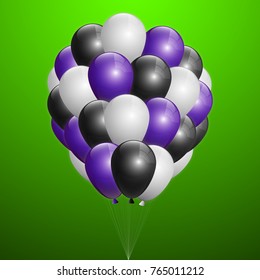 A realistic balloon isolated on the Bright Background. Beautiful Vector Illustration of a flying upward Glitter Ball with Helium.