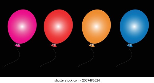 Realistic balloon vector illustration. Balloons vector illustration for Birthday parties, valentines day, surprise parties, weddings, anniversaries an other festive occasion  