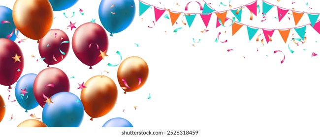 realistische Ballons einzeln auf Hintergrund, Vektorgrafik für Feiertag, Feier, Geburtstag, Gratulation und Festival