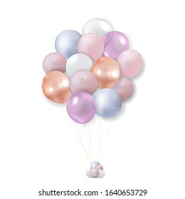 Realistic balloons on white. Vector illustration.