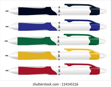 Realistic ballpoint pen set